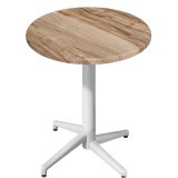 WAP | Bistro Außen Stehtisch | Ø:H 70 x 109 cm | Sheesham / Weiß | Rund | Klappbar