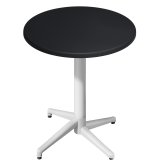 WAP | Bistro Ulkoilmalavalaistetaso | Ø:H 60 x 109 cm | Musta / Valkoinen | Pyöreä | Taitettava
