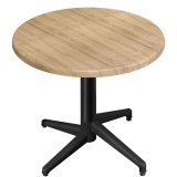 WAP | Bistro Table d'extérieur | Ø : H 60 x 74 cm | Chêne / Noir | Rond