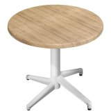 WAP | Bistro Außen Tisch | Ø:H 70 x 74 cm | Eiche / Weiß | Rund