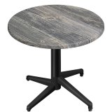 WAP | Bistro Table Extérieur | Ø : H 60 x 74 cm | Chêne rustique / Noir | Rond