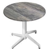 WAP | Bistro Außen Tisch | Ø:H 60 x 74 cm | Rustikal Kiefer / Weiß | Rund