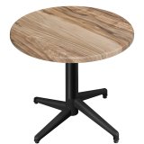 WAP | Bistro Table Extérieur | Ø : H 60 x 74 cm | Sheesham / Noir | Rond