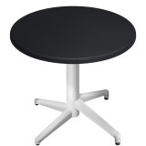 WAP | Bistro Außen Tisch | Ø:H 70 x 74 cm | Schwarz  / Weiß | Rund