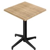 WAP | Bistro Außen Stehtisch | B:T:H 70 x 70 x 109 cm | Eiche / Schwarz | Quadratisch | Klappbar