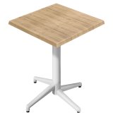 WAP | Bistro Buiten Staande Tafel | B: D: H 60 x 60 x 109 cm | Eik / Wit | Vierkant | Opvouwbaar