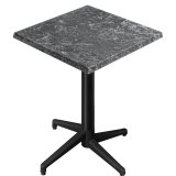 WAP | Bistro Außen Stehtisch | B:T:H 70 x 70 x 109 cm | Felsen / Schwarz | Quadratisch | Klappbar