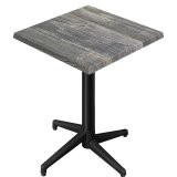 WAP | Bistro Außen Stehtisch | B:T:H 70 x 70 x 109 cm | Rustikal Kiefer / Schwarz | Quadratisch | Klappbar