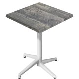 WAP | Bistro Tavolo Alto Esterno | L: P: H 60 x 60 x 109 cm | Rustico Pino / Bianco | Quadrato | Pieghevole
