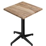WAP | Bistro Außen Stehtisch | B:T:H 70 x 70 x 109 cm | Sheesham / Schwarz | Quadratisch | Klappbar