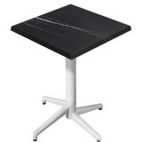 WAP | Bistro Buiten Statafel | B: T: H 60 x 60 x 109 cm | Zwart Marmer / Wit | Vierkant | Opvouwbaar