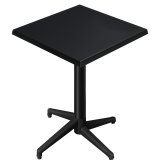WAP | Bistro Außen Stehtisch | B:T:H 70 x 70 x 109 cm | Schwarz / Schwarz | Quadratisch | Klappbar