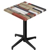 WAP | Bistro Außen Stehtisch | B:T:H 70 x 70 x 109 cm | Vintage Bunt / Schwarz | Quadratisch | Klappbar