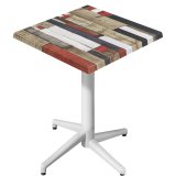 WAP | Bistro Buiten Sta-tafel | B: D: H 60 x 60 x 109 cm | Vintage Kleurrijk / Wit | Vierkant | Klapbaar