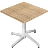WAP | Bistro Außen Tisch | B:T:H 60 x 60 x 74 cm | Eiche / Weiß | Quadratisch