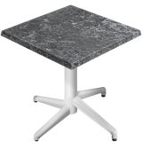 WAP | Bistro Außen Tisch | B:T:H 60 x 60 x 74 cm | Felsen / Weiß | Quadratisch