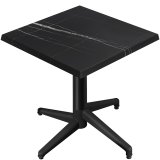 WAP | Bistro Ulkoilmatason | B: L: K 60 x 60 x 74 cm | Musta marmor / Musta | Neliönomainen