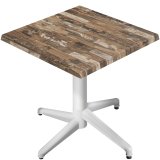 WAP | Bistro Außen Tisch | B:T:H 60 x 60 x 74 cm | Vintage Old / Weiß | Quadratisch