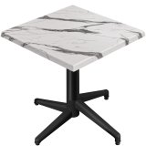 WAP | Bistro Ulkoinen Pöytä | K:L:A 60 x 60 x 74 cm | Valkoinen Marmori / Musta | Neliön muotoinen