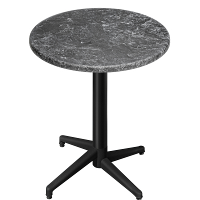 WAP | Bistro Außen Stehtisch | Ø:H 70 x 109 cm | Felsen / Schwarz | Rund | Klappbar