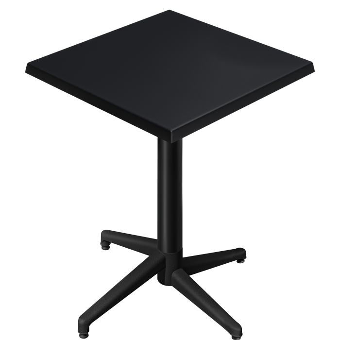 WAP | Bistro Außen Stehtisch | B:T:H 60 x 60 x 109 cm | Schwarz / Schwarz | Quadratisch | Klappbar