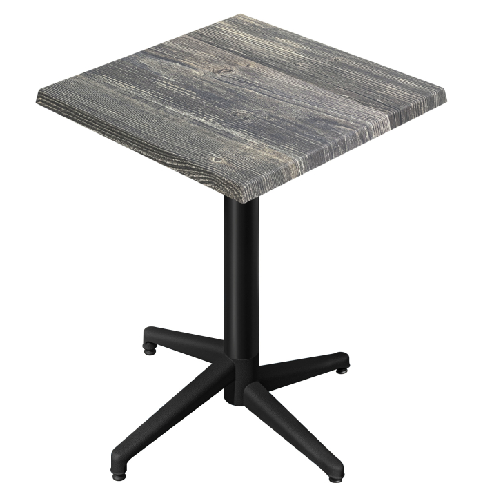 WAP | Bistro Außen Stehtisch | B:T:H 70 x 70 x 109 cm | Rustikal Kiefer / Schwarz | Quadratisch | Klappbar