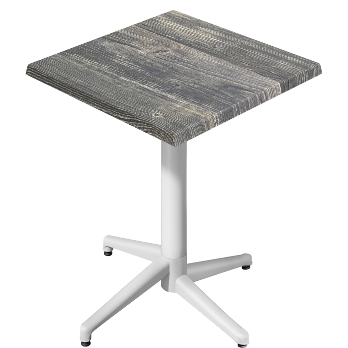 WAP | 31259 | L:P:H 70 x 70 x 109 cm | Pin rustique / Blanc | Quadratisch | Klappbar