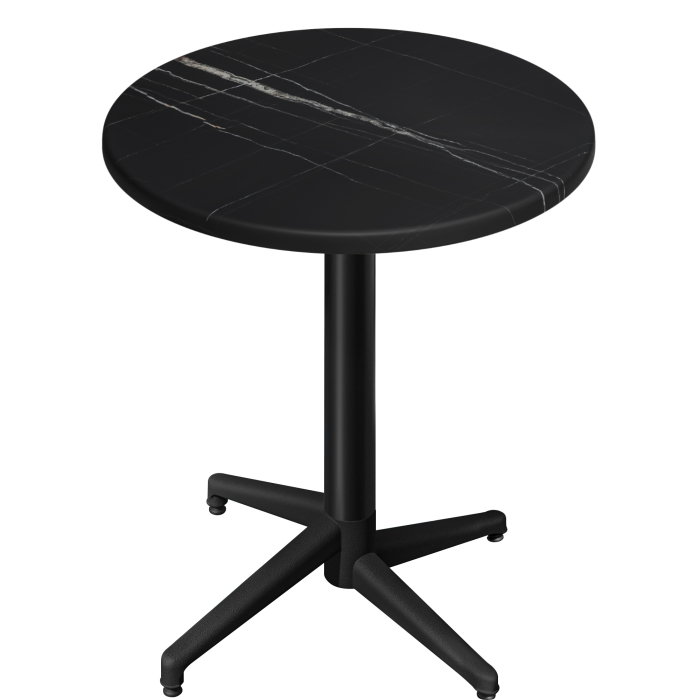 WAP | 31259 | Ø:H 60 x 109 cm | Mármol negro / Negro | Rund | Klappbar