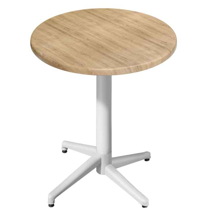 WAP | Bistro Außen Stehtisch | Ø:H 60 x 109 cm | Eiche / Weiß | Rund | Klappbar