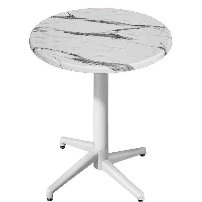 WAP | 31259 | Ø:H 70 x 109 cm | Marbre blanc / Blanc | Rund | Klappbar