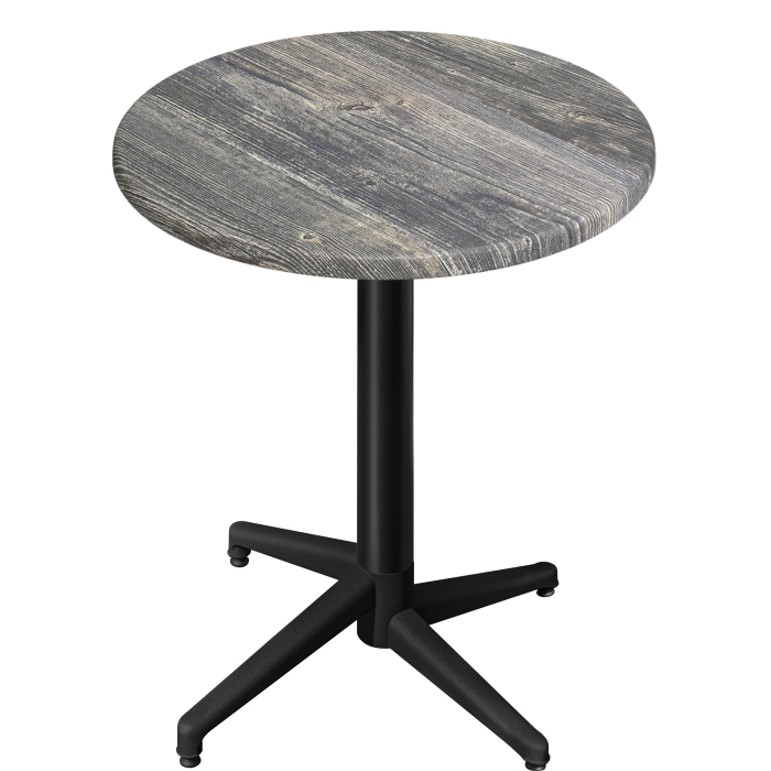 WAP | Bistro Außen Stehtisch | Ø:H 70 x 109 cm | Rustikal Kiefer / Schwarz | Rund | Klappbar