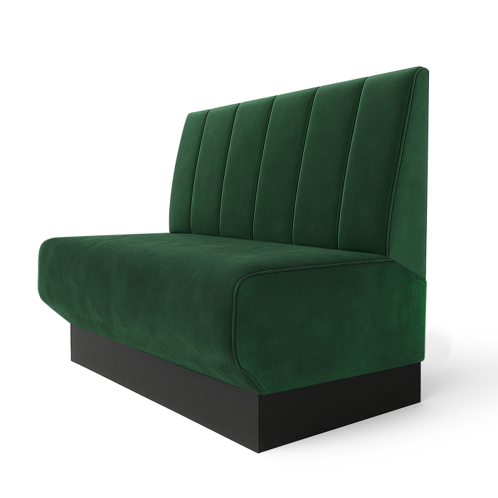 Wagner S | Gastrobank | B:H 100 x 100 cm | Ciemna Zieleń | Pasiasty Podwójny Szew | Welur