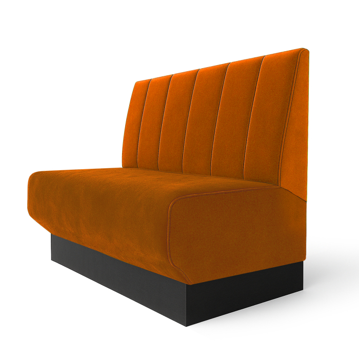 Wagner S | Gastrobank | B:H 120 x 100 cm | Pomarańczowy | Pasiasty podwójny szew | Welur