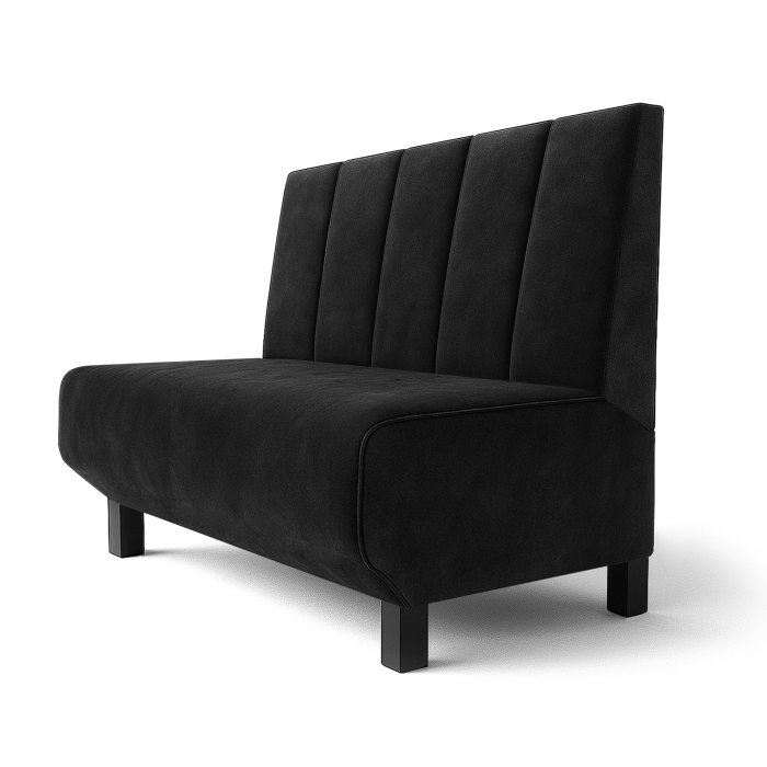 Wagner F | Gastrobank | B:H 160 x 100 cm | Sort | Dyb Stribet | Fløjl