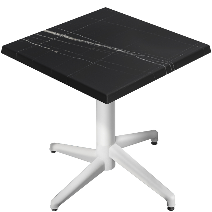 WAP | 31257 | B:D:H 60 x 60 x 74 cm | Zwart marmer / wit | Vierkant