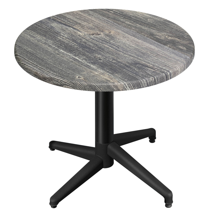 WAP | Bistro Außen Tisch | Ø:H 60 x 74 cm | Rustikal Kiefer / Schwarz | Rund