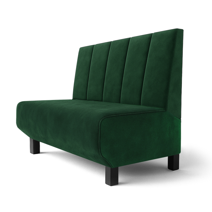 Wagner F | Ravintolapenkki | L:K 160 x 120 cm | Tummanvihreä | Syvä raidallinen | Sametti