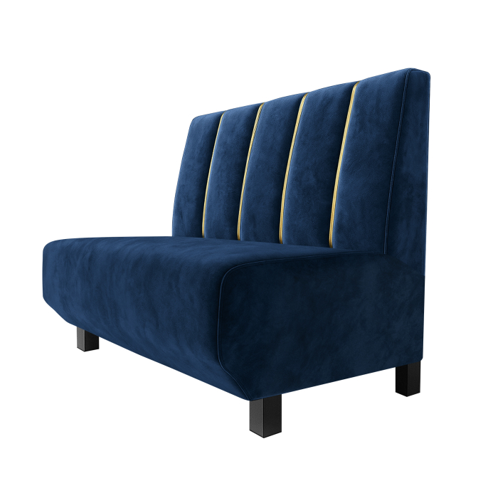 Wagner F | Restaurantbank | B:H 60 x 100 cm | Blauw | Dubai | Fluweel