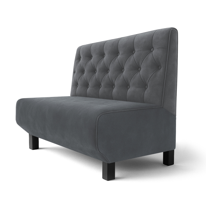 Wagner F | Gastrobank | Szer.:Wys. 60 x 100 cm | Szary | Chesterfield | aksamit