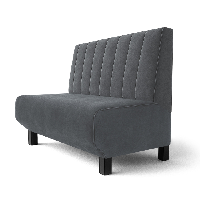 Wagner F | Restaurantbænk | B:H 60 x 100 cm | Grå | Stribet | Fløjl