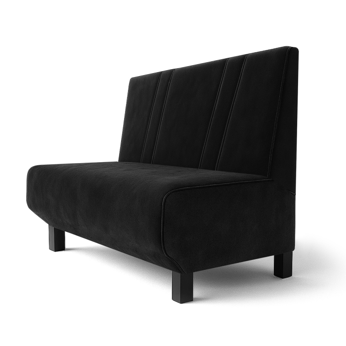 Wagner F | Ravintolapenkki | L:K 60 x 100 cm | Musta | Vinoraidallinen | Sametti