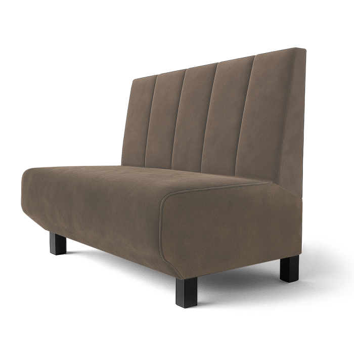 Wagner F | Restaurantbenk | B:H 60 x 100 cm | Taupe | Dyp stripete | Fløyel