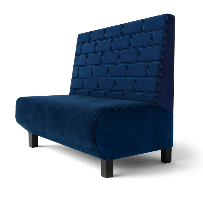 Wagner F | Ravintolapenkki | L:K 60 x 120 cm | Sininen | Kivi | Sametti