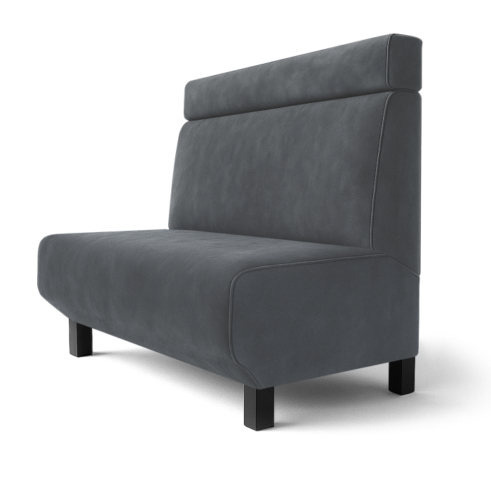 Wagner F | Restaurantbænk | B:H 60 x 100 cm | Grå | Hovedgærde | Fløjl