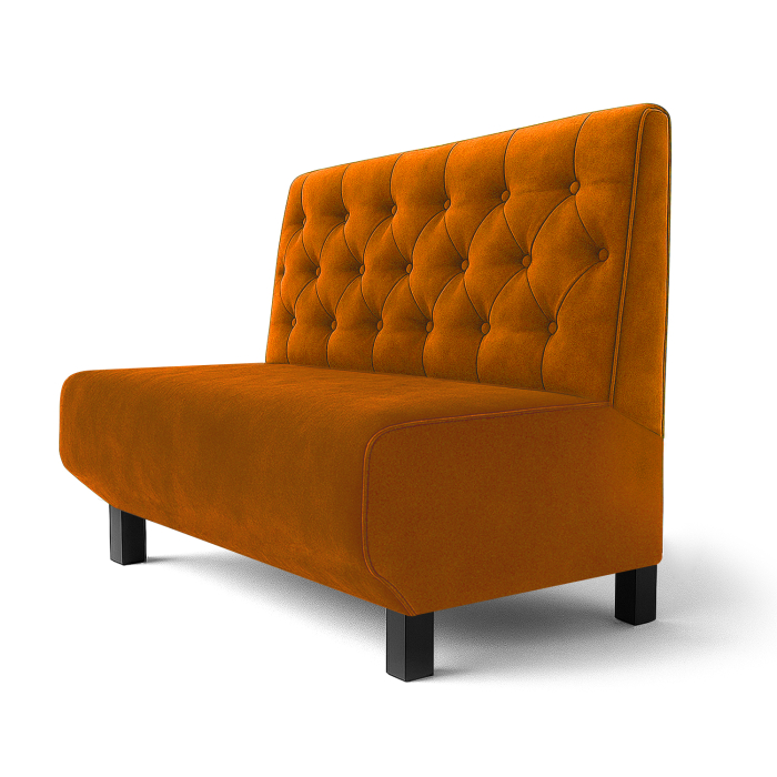 Wagner F | Gastrobank | An:Al 60 x 120 cm | Naranja | Chesterfield | Terciopelo