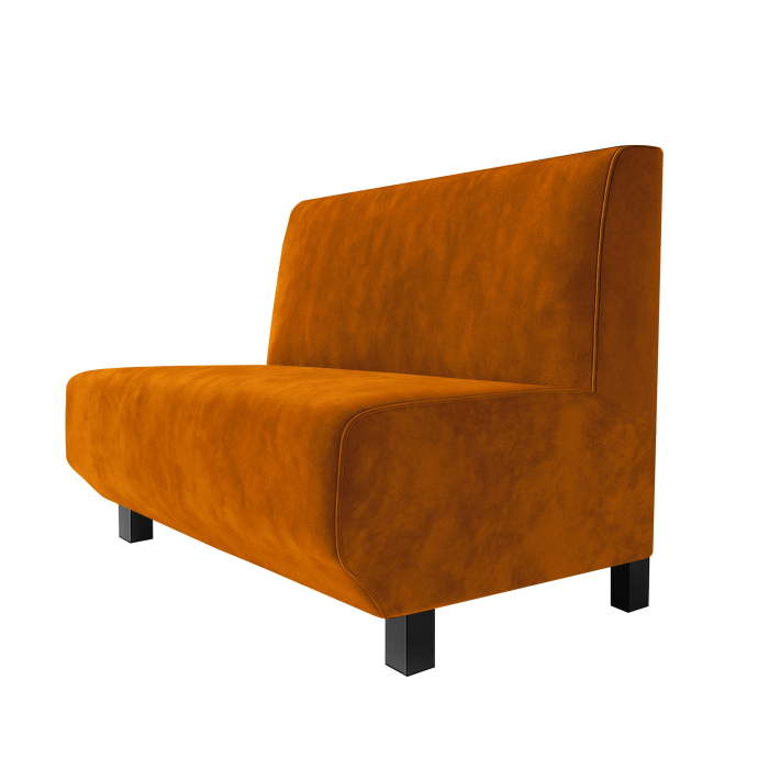 Wagner F | Banquette gastro | L:H 60 x 120 cm | Orange | Lisse | Velours