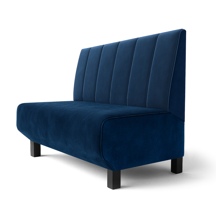 Wagner F | Gastrobank | B:H 60 x 90 cm | Blau | Gestreift Doppelnaht | Samt