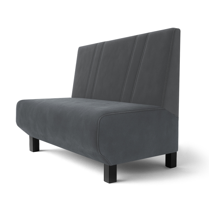 Wagner F | Gastrobank | L:K 60 x 90 cm | Harmaa | Vinoraidallinen | Sametti