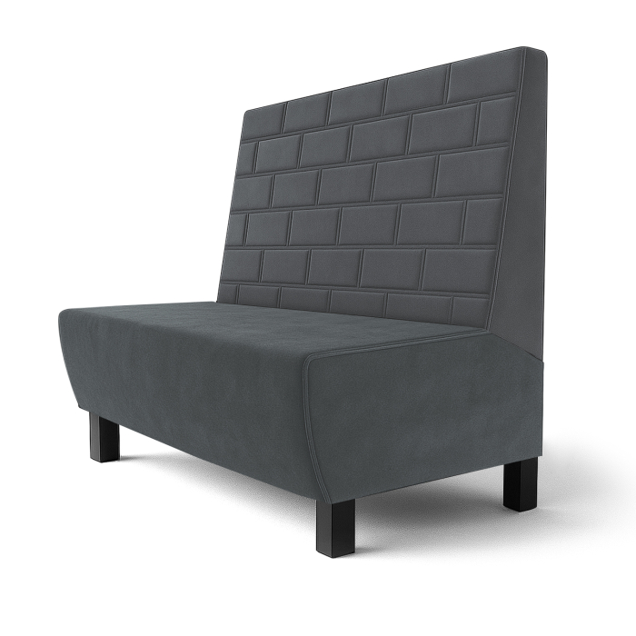 Wagner F | Restaurantbænk | B:H 60 x 90 cm | Grå | Sten | Fløjl