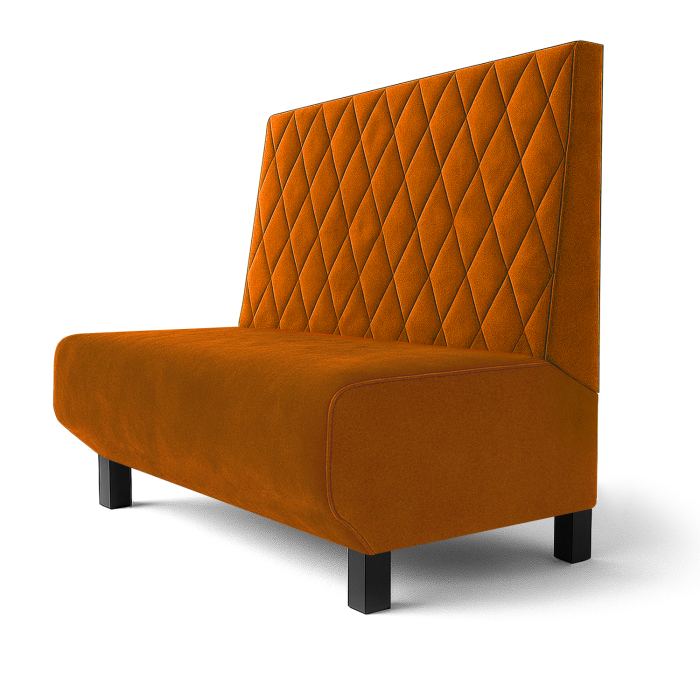 Wagner F | Ławka restauracyjna | Szer.:wys. 60 x 90 cm | Pomarańczowy | Diament | Aksamit